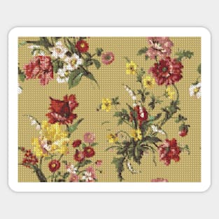 Floral Cross Stitch Texture Sticker